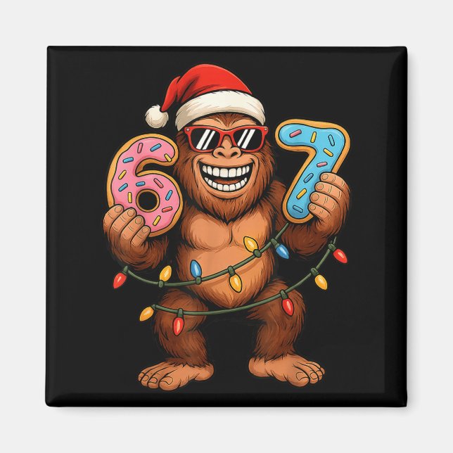Funny 67 Meme Christmas Bigfoot For Kids Teens  Magnet (Front)