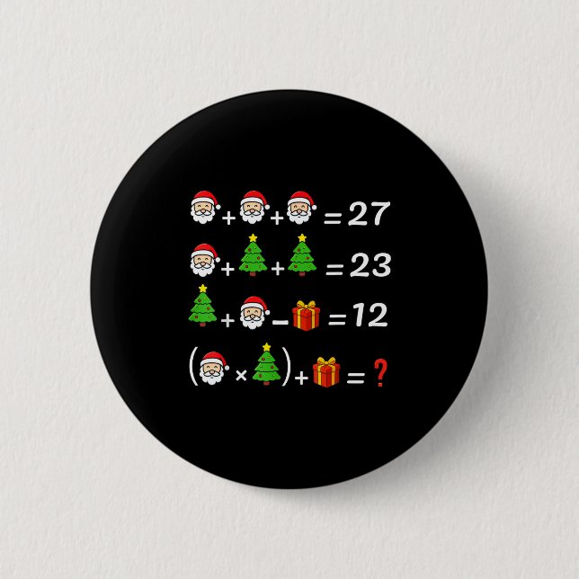 Funny 67 Meme Christmas Math Teacher Santa Six Sev 6 Cm Round Badge (Front)