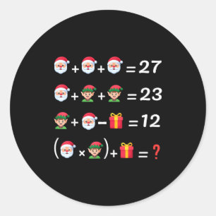 Funny 67 Meme Christmas Math Teacher Santa Six Sev Classic Round Sticker