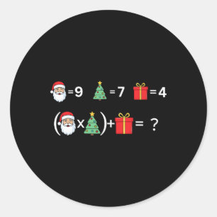 Funny 67 Meme Christmas Math Teacher Santa Six Sev Classic Round Sticker