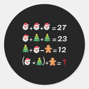 Funny 67 Meme Christmas Math Teacher Santa Six Sev Classic Round Sticker