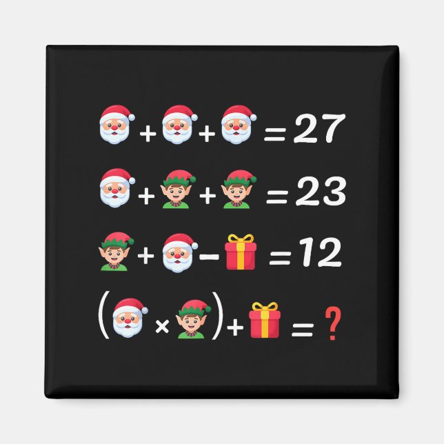 Funny 67 Meme Christmas Math Teacher Santa Six Sev Magnet (Front)