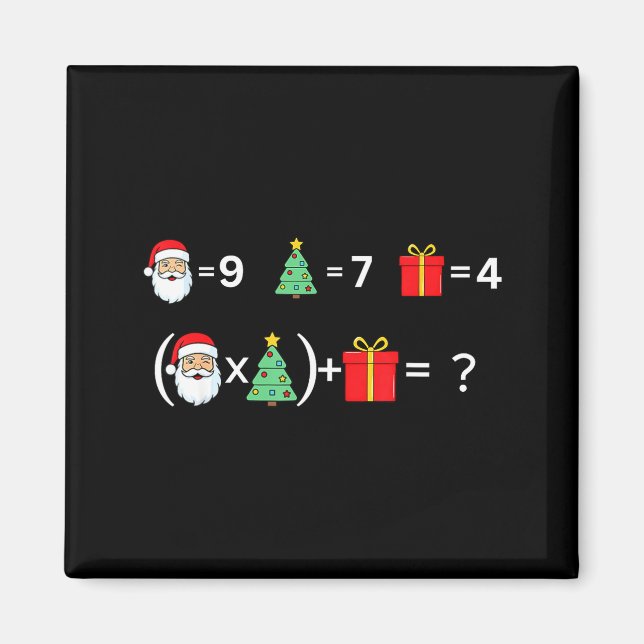 Funny 67 Meme Christmas Math Teacher Santa Six Sev Magnet (Front)