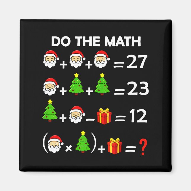 Funny 67 Meme Christmas Math Teacher Santa Six Sev Magnet (Front)