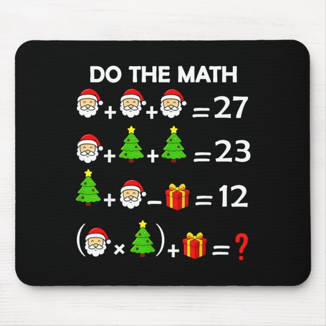 Funny 67 Meme Christmas Math Teacher Santa Six Sev Mouse Pad (Front)