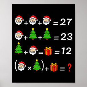 Funny 67 Meme Christmas Math Teacher Santa Six Sev Poster