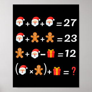 Funny 67 Meme Christmas Math Teacher Santa Six Sev Poster