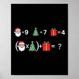 Funny 67 Meme Christmas Math Teacher Santa Six Sev Poster