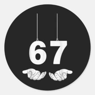 Funny 67 Meme Costume Six Seven Halloween Gen Z _1 Classic Round Sticker