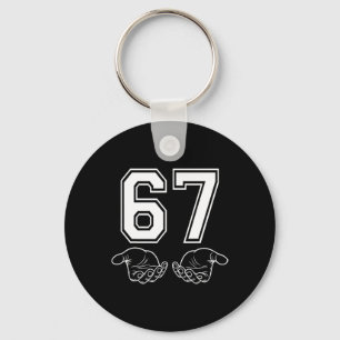 Funny 67 Meme Costume Six Seven Halloween Gen Z Key Ring