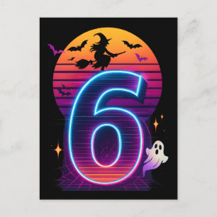Funny 67 Meme Halloween Couple Matching Holiday Postcard