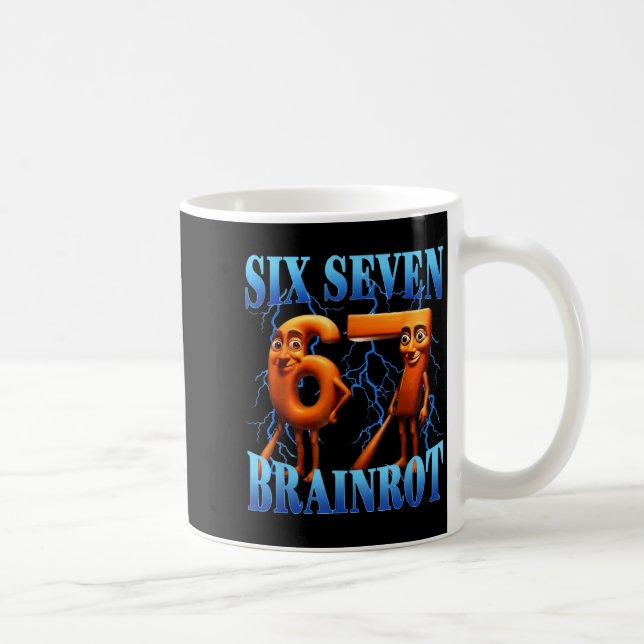 Funny 67 Meme Italian Brainrot Tung Tung Sahur Six Coffee Mug (Right)