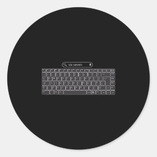 Funny 67 Meme Keyboard Buttons Classic Round Sticker