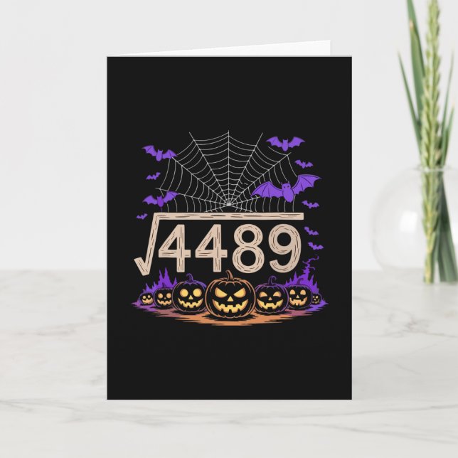 Funny 67 Meme Math Teacher 6 7 Halloween Square Ro Card (Front)