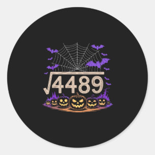 Funny 67 Meme Math Teacher 6 7 Halloween Square Ro Classic Round Sticker
