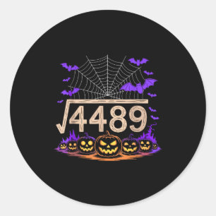 Funny 67 Meme Math Teacher 6 7 Halloween Square Ro Classic Round Sticker