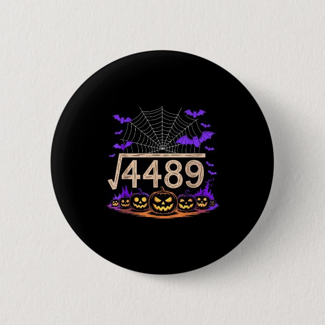 Funny 67 Meme Math Teacher 6 7 Halloween Square Ro Cm Round Badge (Front)