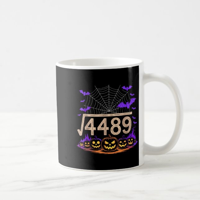 Funny 67 Meme Math Teacher 6 7 Halloween Square Ro Coffee Mug (Right)