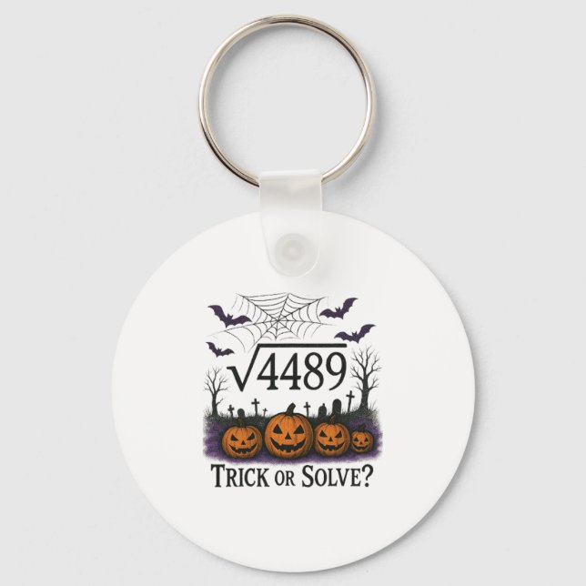 Funny 67 Meme Math Teacher 6 7 Halloween Square Ro Key Ring (Front)