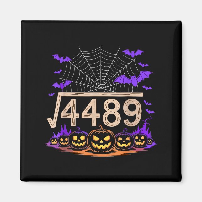 Funny 67 Meme Math Teacher 6 7 Halloween Square Ro Magnet (Front)