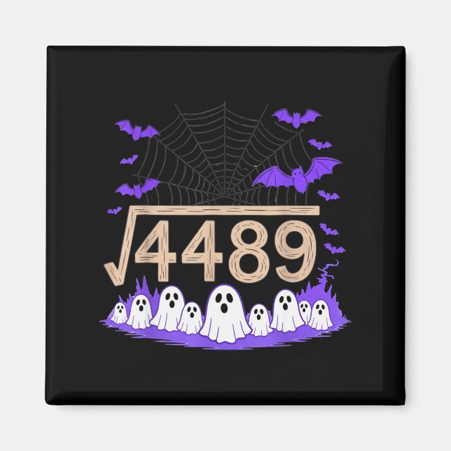 Funny 67 Meme Math Teacher 6 7 Halloween Square Ro Magnet (Front)