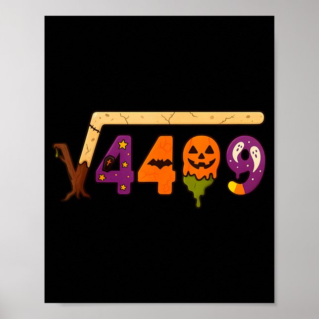 Funny 67 Meme Math Teacher 6 7 Halloween Square Ro Poster (Front)