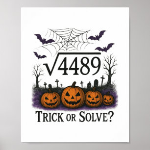 Funny 67 Meme Math Teacher 6 7 Halloween Square Ro Poster