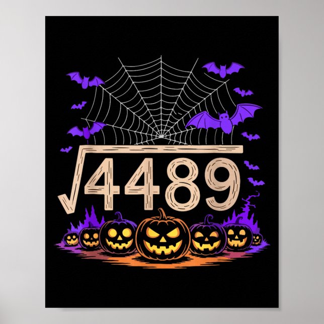 Funny 67 Meme Math Teacher 6 7 Halloween Square Ro Poster (Front)