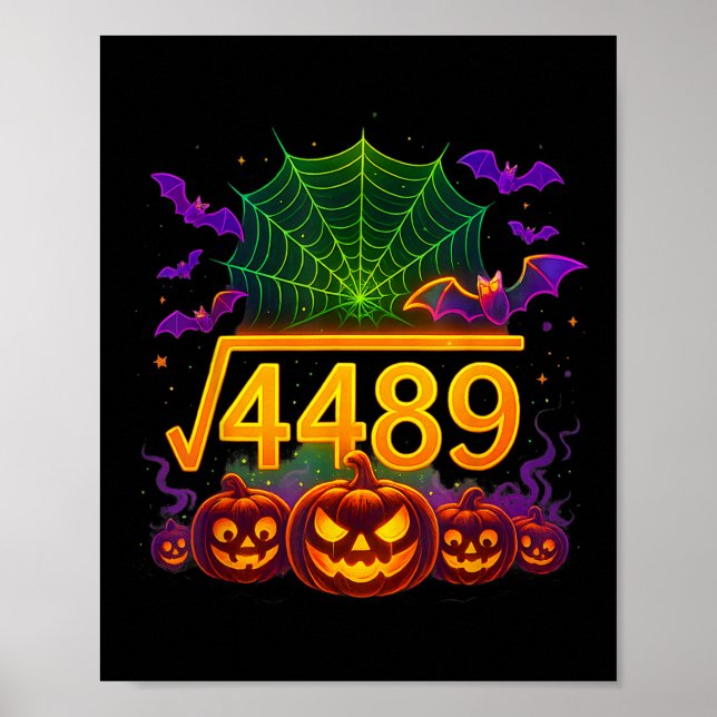 Funny 67 Meme Math Teacher 6 7 Halloween Square Ro Poster (Front)