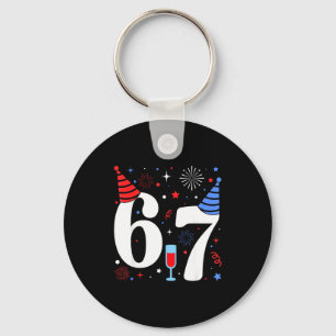 Funny 67 Meme New Year 2026 Party Eve Humor Brainr Key Ring