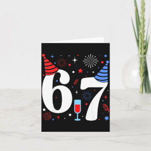Funny 67 Meme New Year 2026 Party Eve Humor Brainr Thank You Card