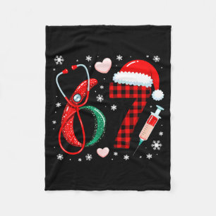 Funny 67 Meme Nurse Six Seven Nursing Festive Chri Fleece Blanket