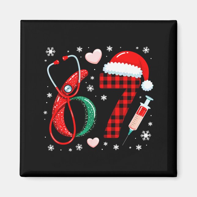 Funny 67 Meme Nurse Six Seven Nursing Festive Chri Magnet (Front)