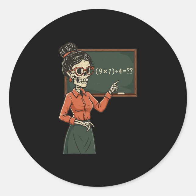 Funny 67 Meme Pemdas Elementary Math Teacher Brain Classic Round Sticker (Front)