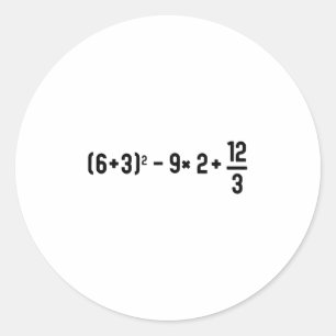 Funny 67 Meme Pemdas Elementary Math Teacher Brain Classic Round Sticker