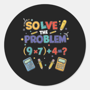 Funny 67 Meme Pemdas Elementary Math Teacher Brain Classic Round Sticker