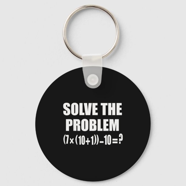 Funny 67 Meme Pemdas Elementary Math Teacher Brain Key Ring (Front)