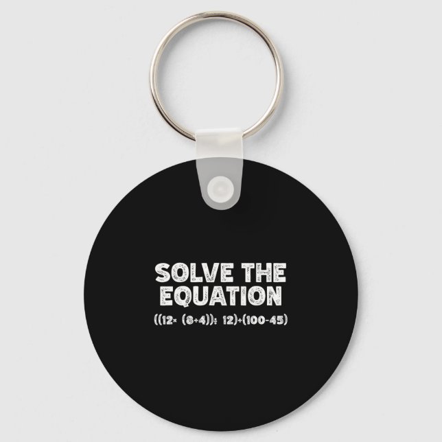 Funny 67 Meme Pemdas Elementary Math Teacher Brain Key Ring (Front)