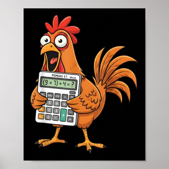 Funny 67 Meme Pemdas Math Teacher Six Seven Chicke Poster (Front)