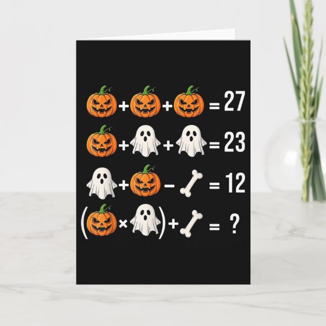 Funny 67 Meme Pumpkin Ghost Math Teacher Costume  Card (Front)