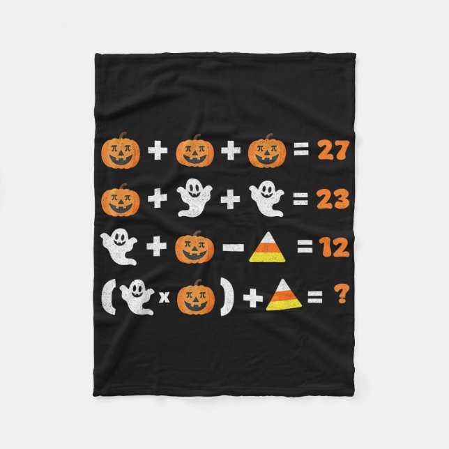 Funny 67 Meme Pumpkin Ghost Math Teacher Halloween Fleece Blanket (Front)