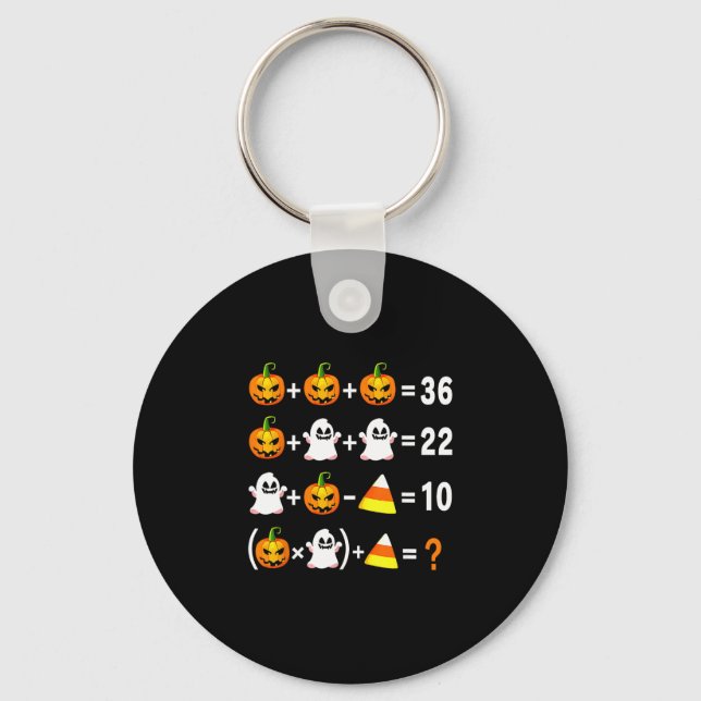 Funny 67 Meme Pumpkin Ghost Math Teacher Halloween Key Ring (Front)