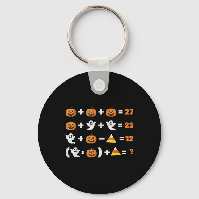 Funny 67 Meme Pumpkin Ghost Math Teacher Halloween Key Ring (Front)