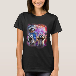Funny 67 Meme Racoon Howling At The Moon Six Seven T-Shirt