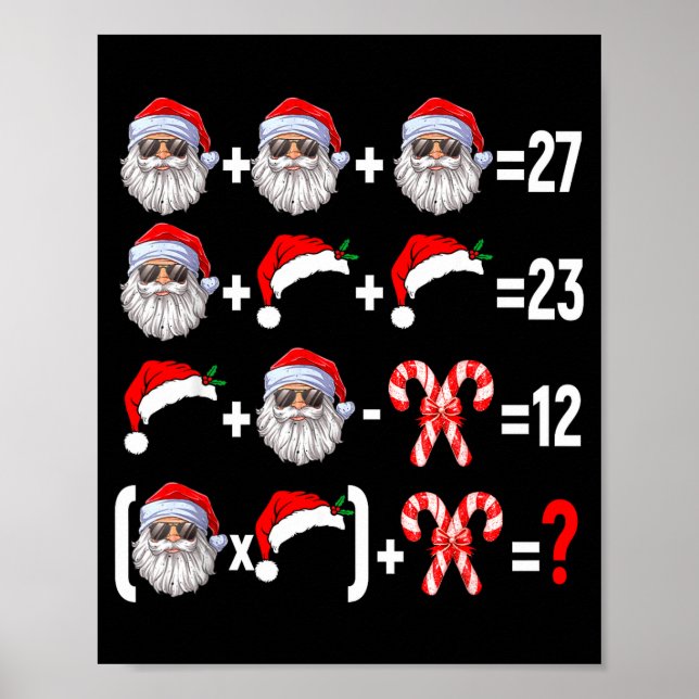 Funny 67 Meme Santa Christmas Tree Math Teacher Xm Poster (Front)