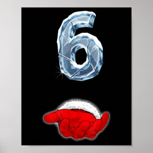 Funny 67 Meme Santa Hand Six Ironic Christmas Coup Poster