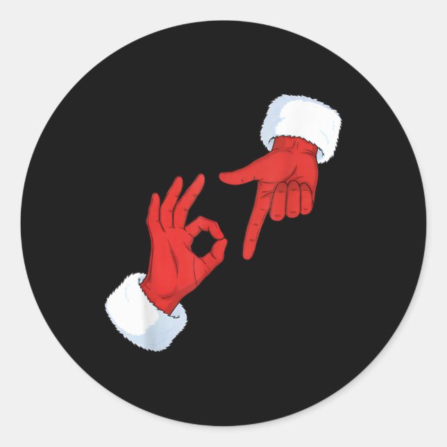 Funny 67 Meme Santa Hands Gesture Six Seven Slang  Classic Round Sticker (Front)