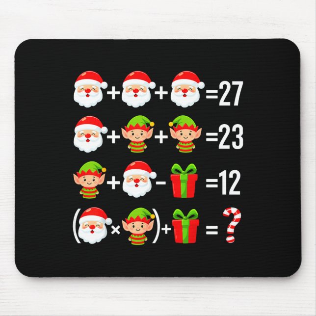 Funny 67 Meme Santa Math Teacher Christmas Six Sev Mouse Pad (Front)
