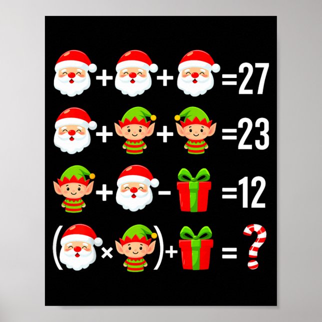 Funny 67 Meme Santa Math Teacher Christmas Six Sev Poster (Front)
