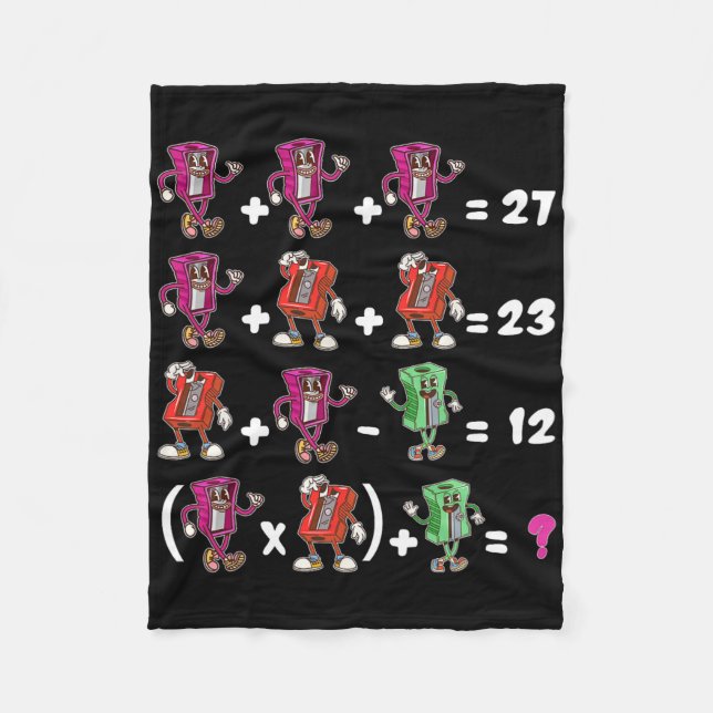 Funny 67 Meme School Math Teacher Six Seven Puzzle Fleece Blanket (Front)